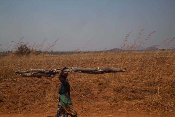 Girl Up - woman carrying wood Malawi
