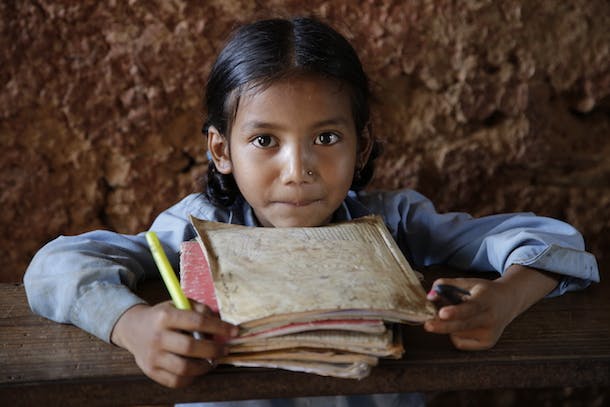 Children in the primary school in Sitalapati village, Sindhuli district, Nepal, on September 14, 2015. Photograph by Prashant Panjiar