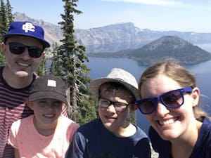Abner and his family at Crater Lake, Oregon.