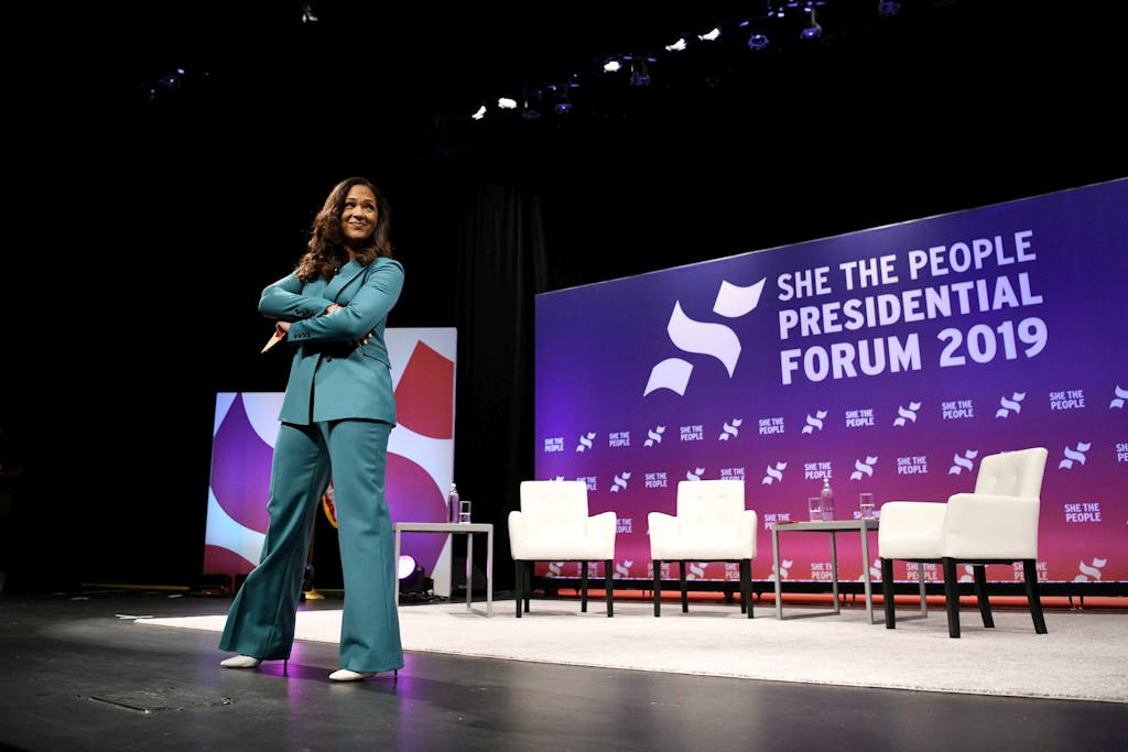Aimee Allison, founder and president of the She the People organization, kicks off the She the People Presidential Forum in Houston