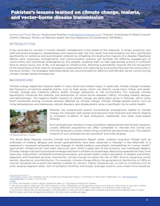 Pakistan’s lessons learned on climate change, malaria, and vector-borne disease transmission (thumbnail)